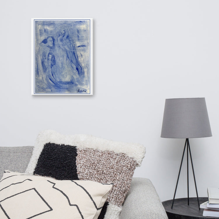 Canvas print in a room — sofa scene