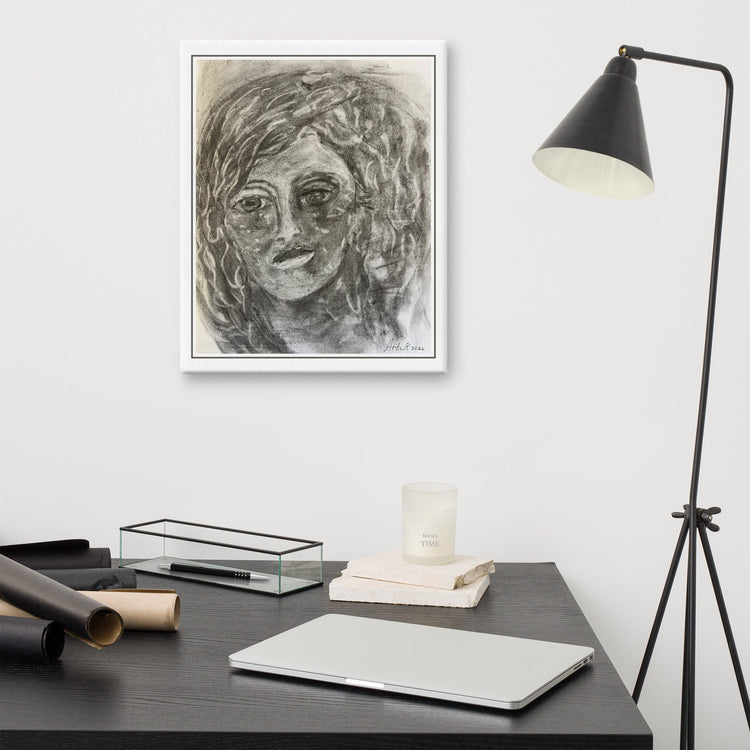 Canvas print in a room — desk scene