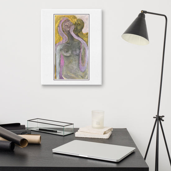 Canvas print in a room — desk scene