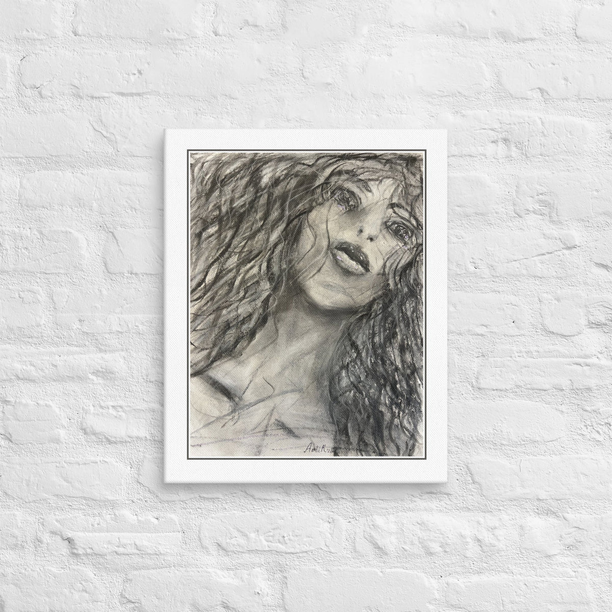 Canvas print in a room scene
