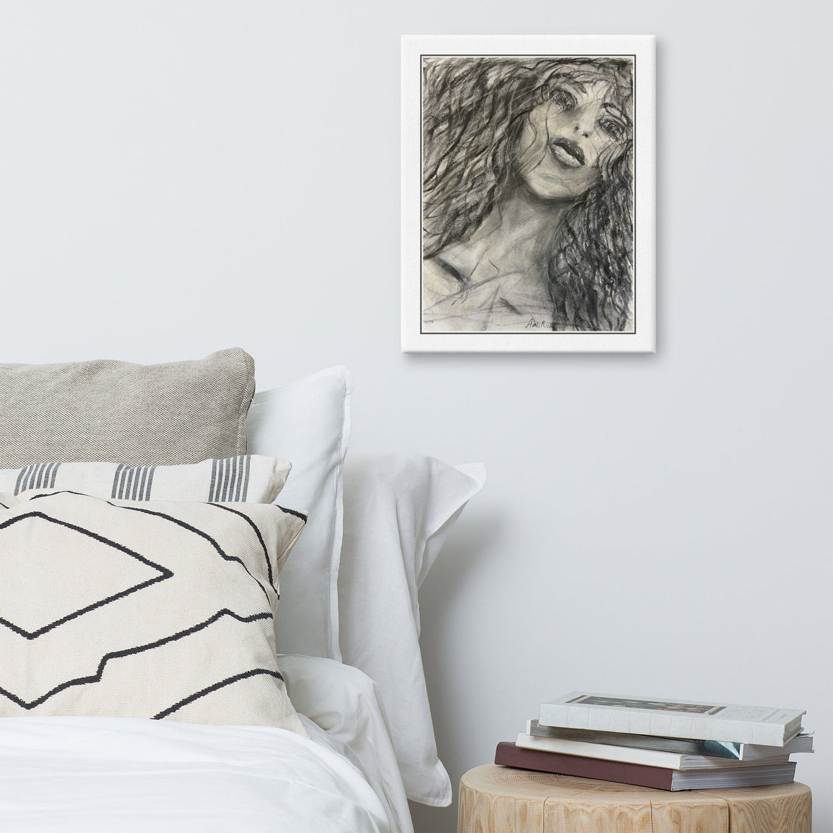 Canvas print in a room scene