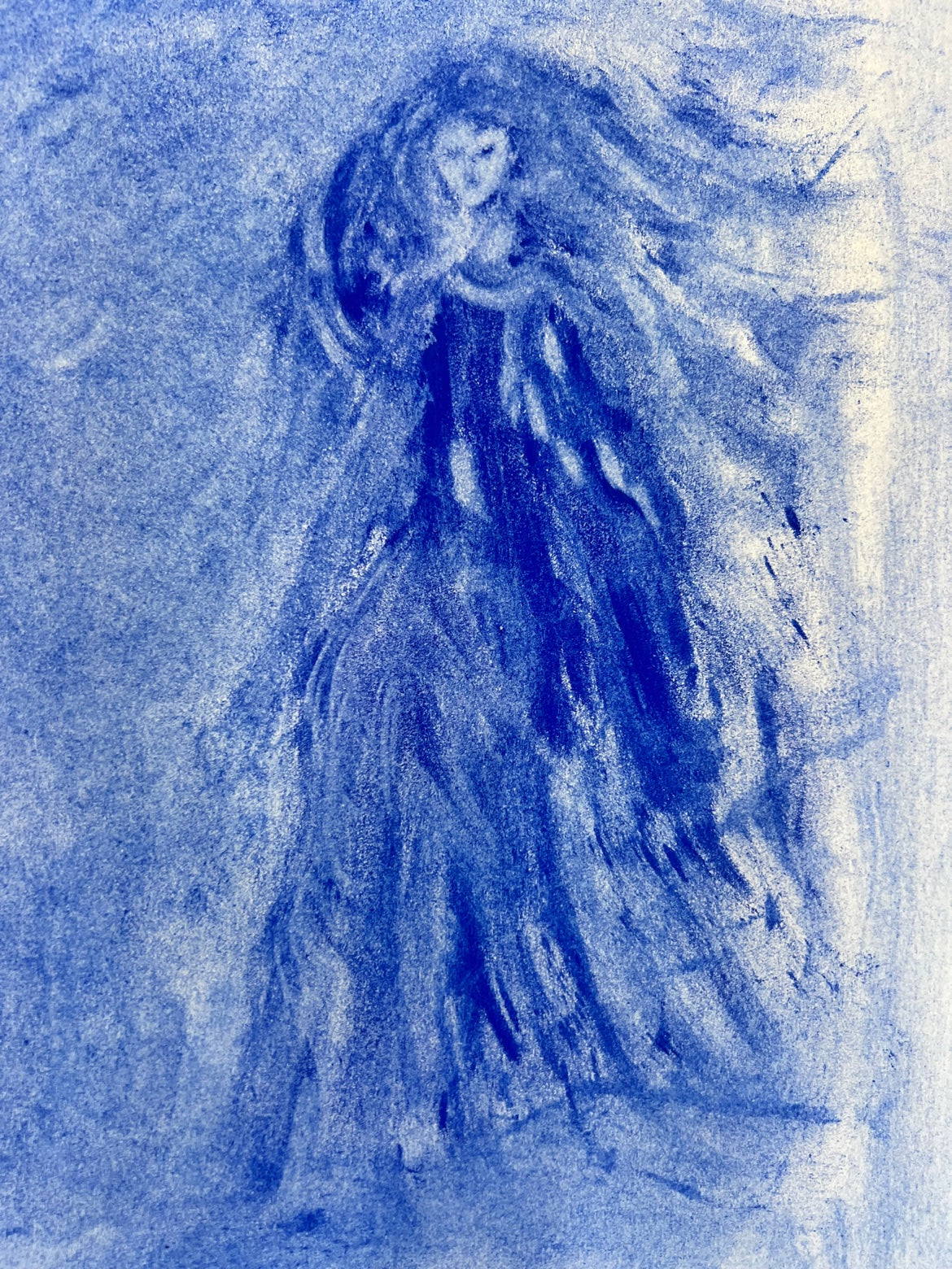 Close-up detail — the woman
