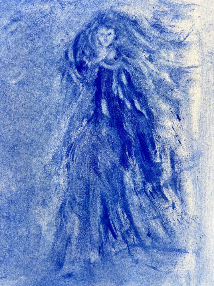 Close-up detail — the woman