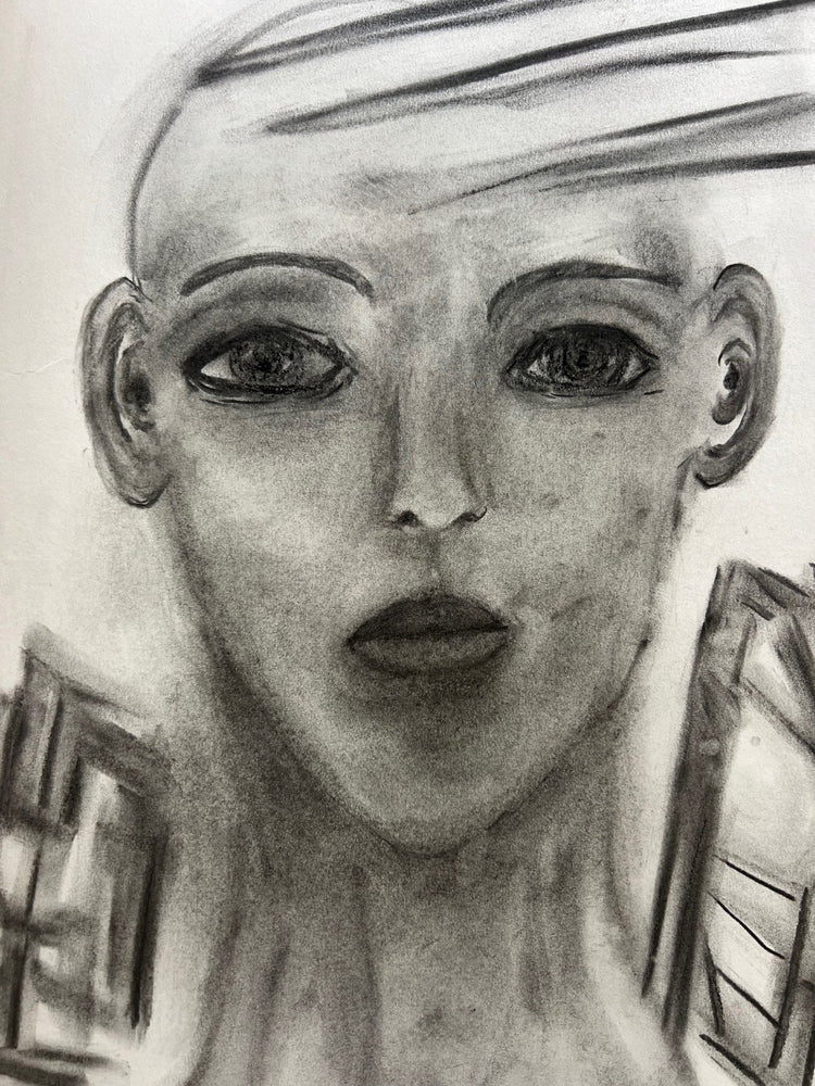 Disclosure — original charcoal drawing by Malibu artist ArtiR