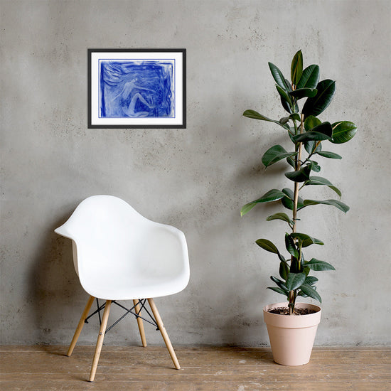 She Dreams in Blue — Framed Fine Art Print
