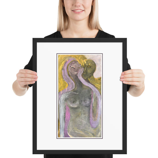 Twin Flames Embrace — Framed Fine Art Print