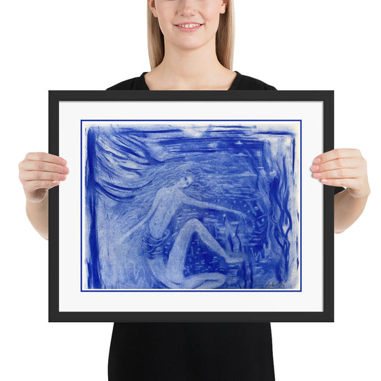 She Dreams in Blue — Framed Fine Art Print
