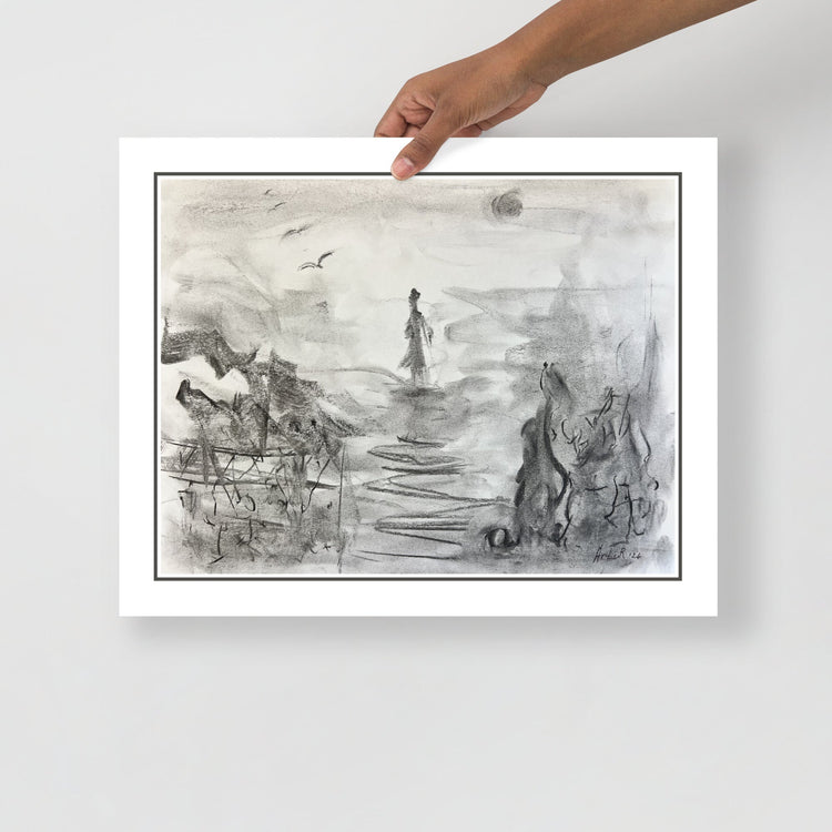 Hand holding the print — close-up