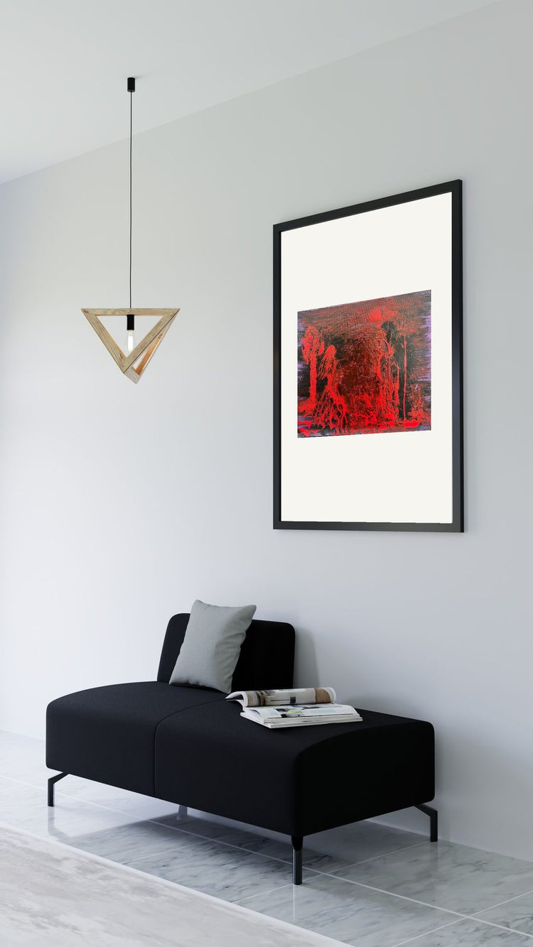 Kama Sutra in a black frame above a daybed — room preview