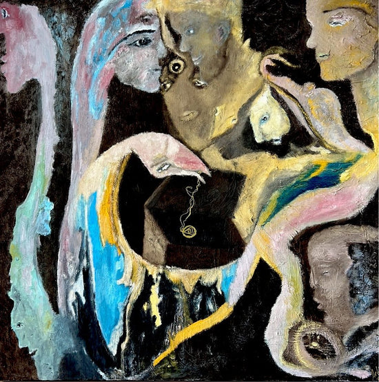 Hermetically Sealed by ArtiR — original mixed media painting, view 15 — close-up detail