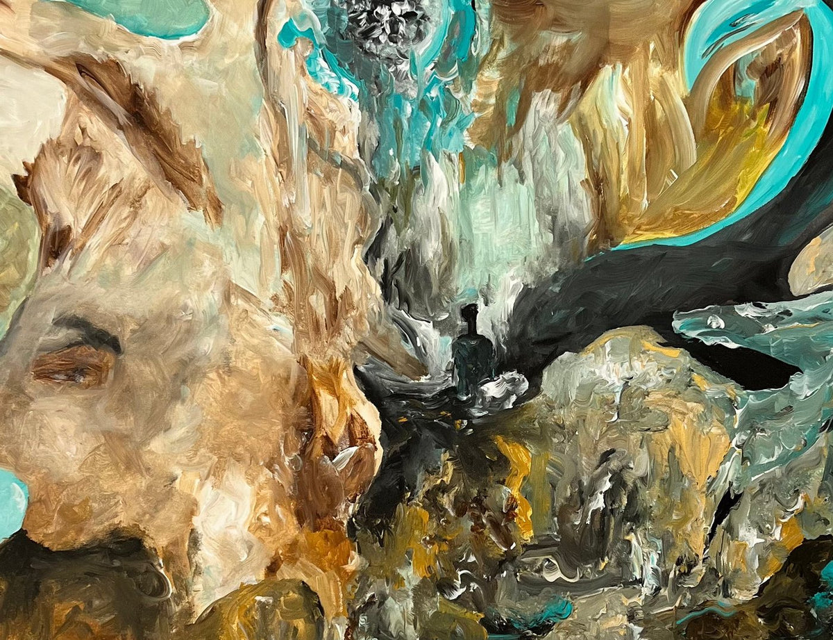 Water Shaman by ArtiR — original acrylic painting, view 4 — close-up detail