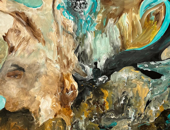 Water Shaman by ArtiR — original acrylic painting, view 4 — close-up detail