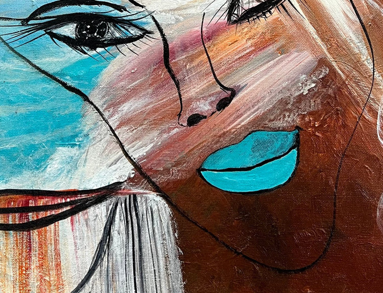 Goddess Shakti — original abstract artwork by Malibu artist ArtiR — close-up detail