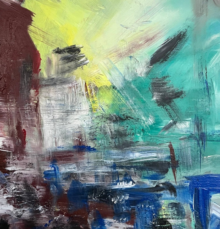 That Night by ArtiR — original acrylic painting, view 12 — close-up detail