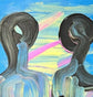 Twin- Flames by ArtiR — original acrylic painting, view 3 — close-up detail