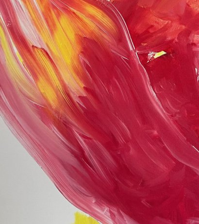 Passion Of Heart — original acrylic painting by Malibu artist ArtiR — close-up detail