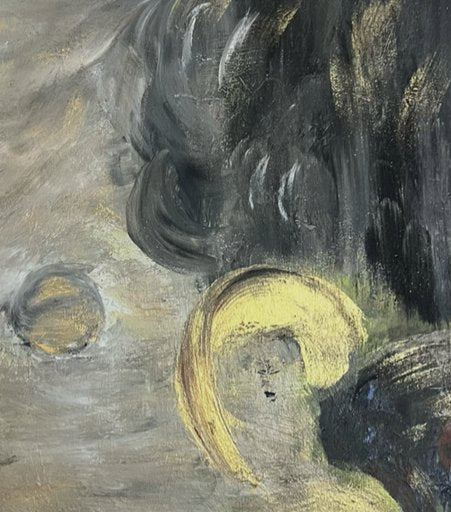 Golden Sunset — original mixed media painting by Malibu artist ArtiR — close-up detail