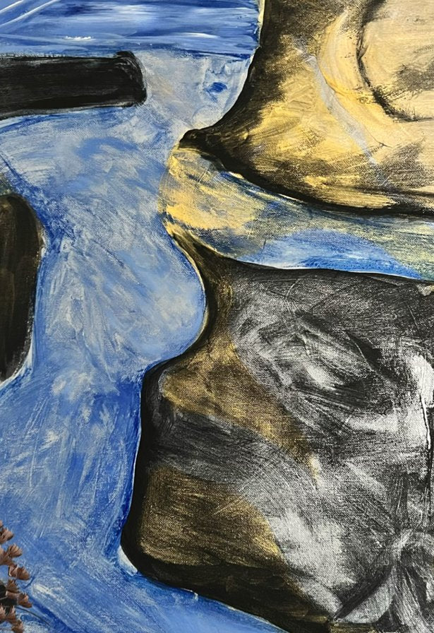 Dream — original acrylic painting by Malibu artist ArtiR — close-up detail