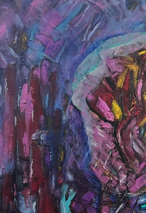 Mystic Dance by ArtiR — original acrylic painting, view 4 — close-up detail