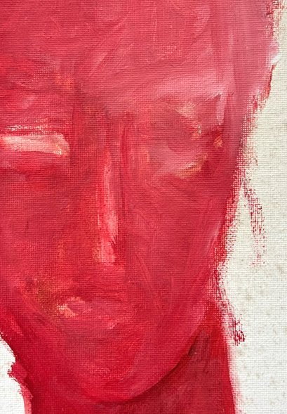Flaming Love — original acrylic painting by Malibu artist ArtiR — close-up detail