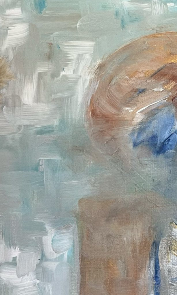 Heart Opening by ArtiR — original acrylic painting, view 3 — close-up detail