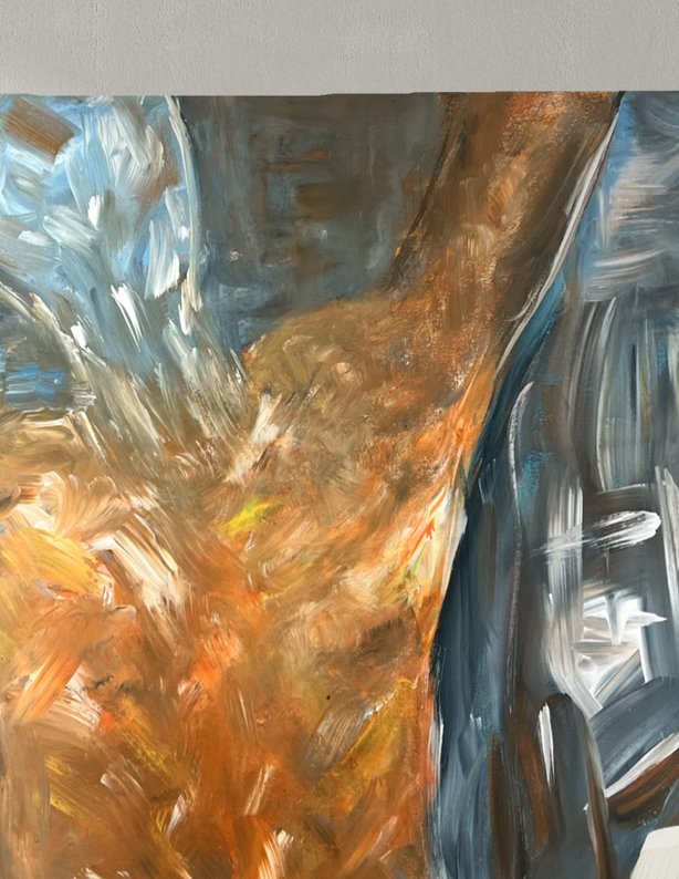 In the bedroom by ArtiR — original acrylic painting, view 7 — close-up detail