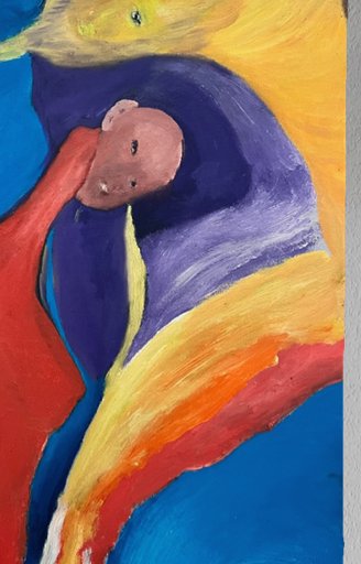 Energy Dance — original oil painting by Malibu artist ArtiR — close-up detail