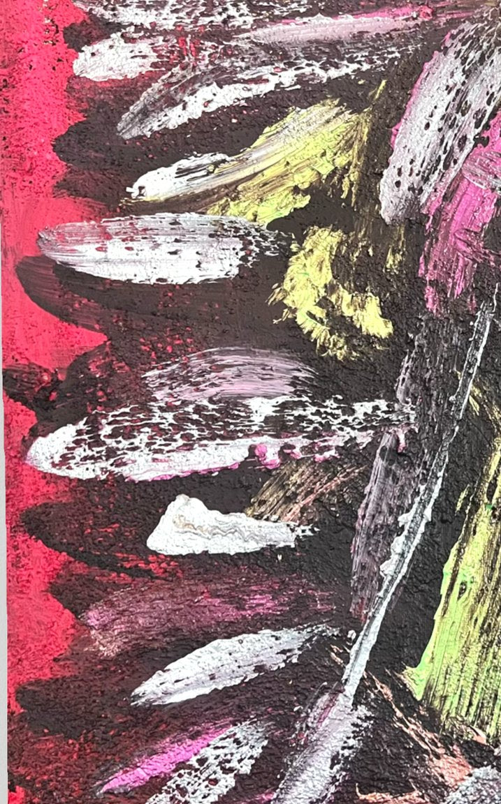 Beneath the Surface — original mixed media painting by Malibu artist ArtiR — close-up detail