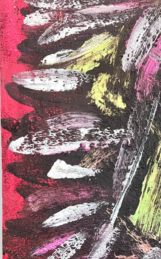 Beneath the Surface — original mixed media painting by Malibu artist ArtiR — close-up detail