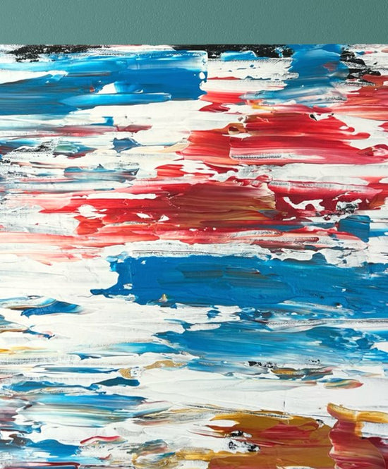 Sunset — original acrylic painting by Malibu artist ArtiR — close-up detail